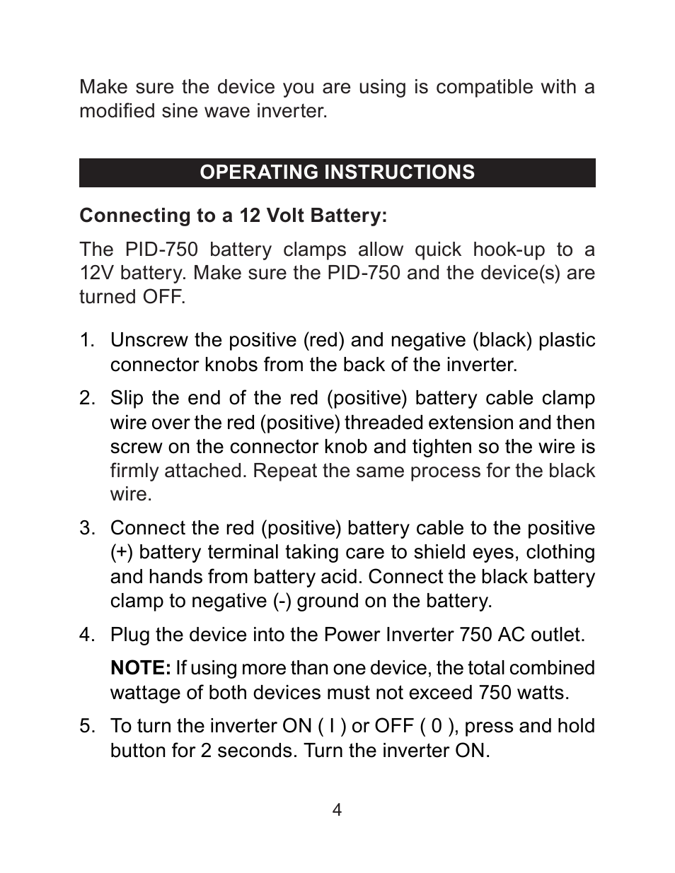 Schumacher PID-750 User Manual | Page 5 / 28