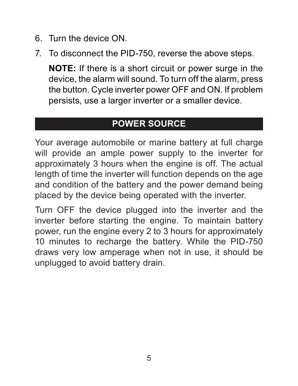 Schumacher PID-750 User Manual | Page 6 / 28