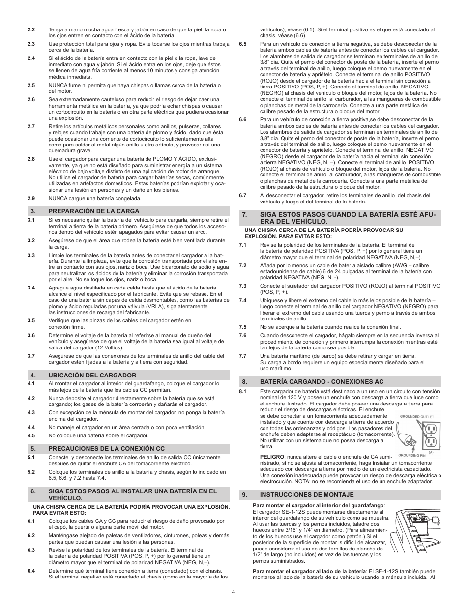 Schumacher Automatic /Maintainer SE-1-12S User Manual | Page 4 / 8