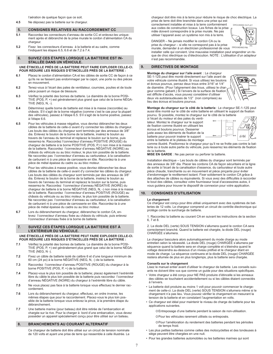 Schumacher Automatic /Maintainer SE-1-12S User Manual | Page 7 / 8
