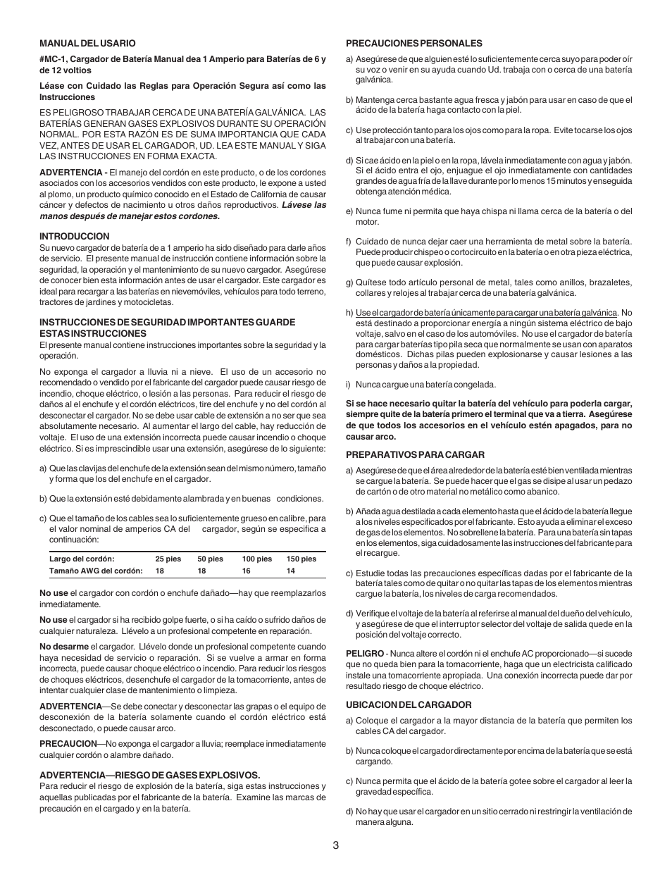 Schumacher MC-1 1 Amp User Manual | Page 3 / 4