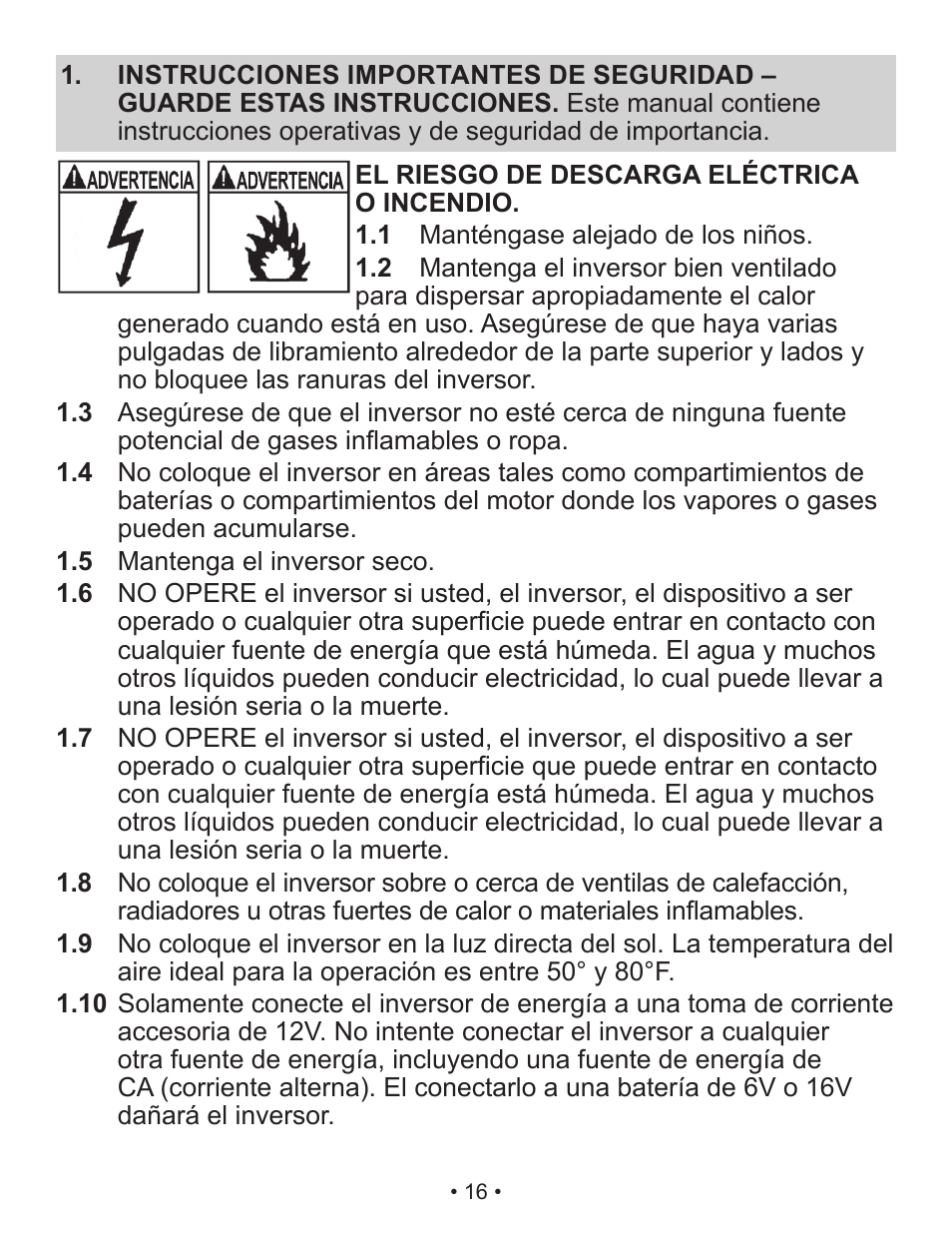 Schumacher Shumacher Power Inverter PI-200 User Manual | Page 16 / 27