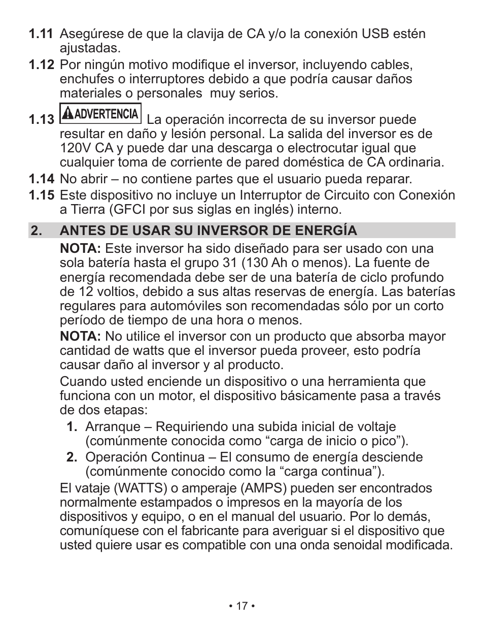Schumacher Shumacher Power Inverter PI-200 User Manual | Page 17 / 27