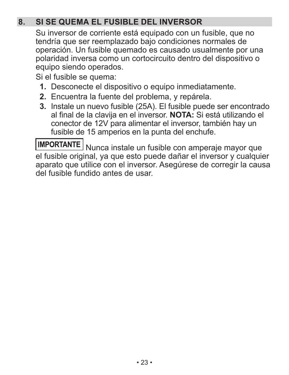 Schumacher Shumacher Power Inverter PI-200 User Manual | Page 23 / 27