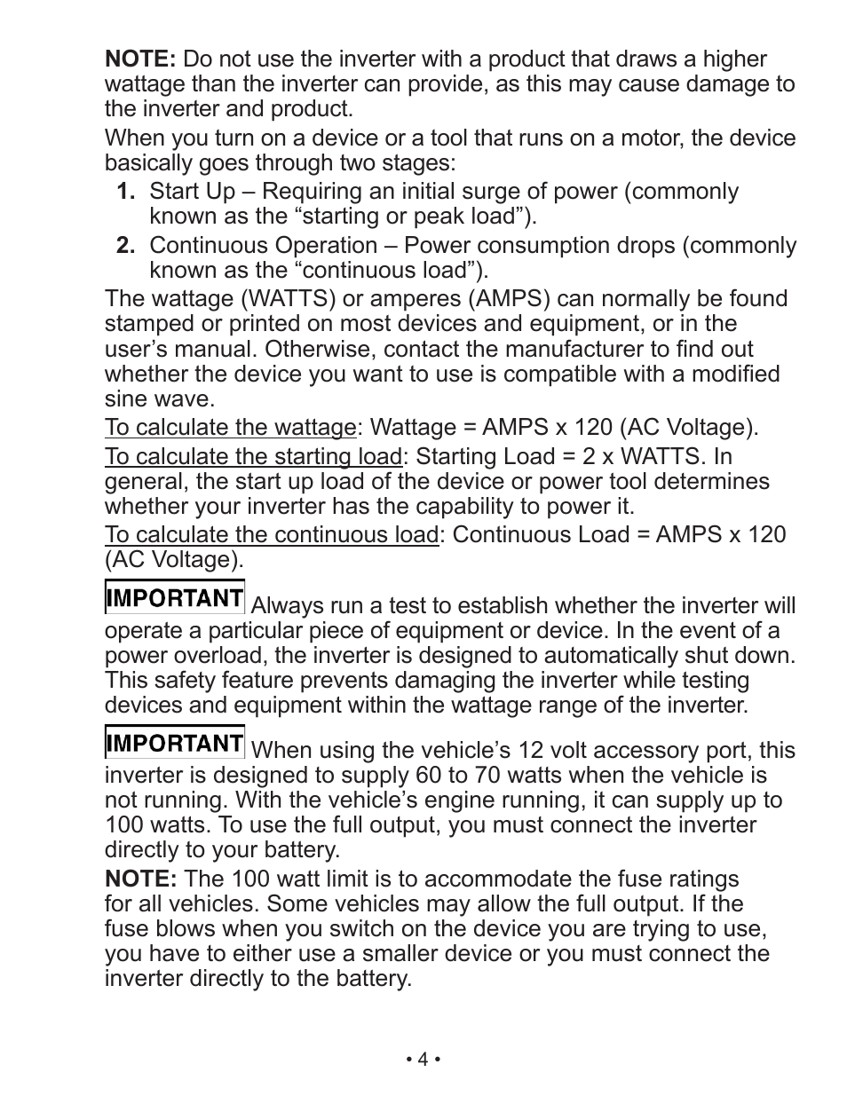 Schumacher Shumacher Power Inverter PI-200 User Manual | Page 4 / 27