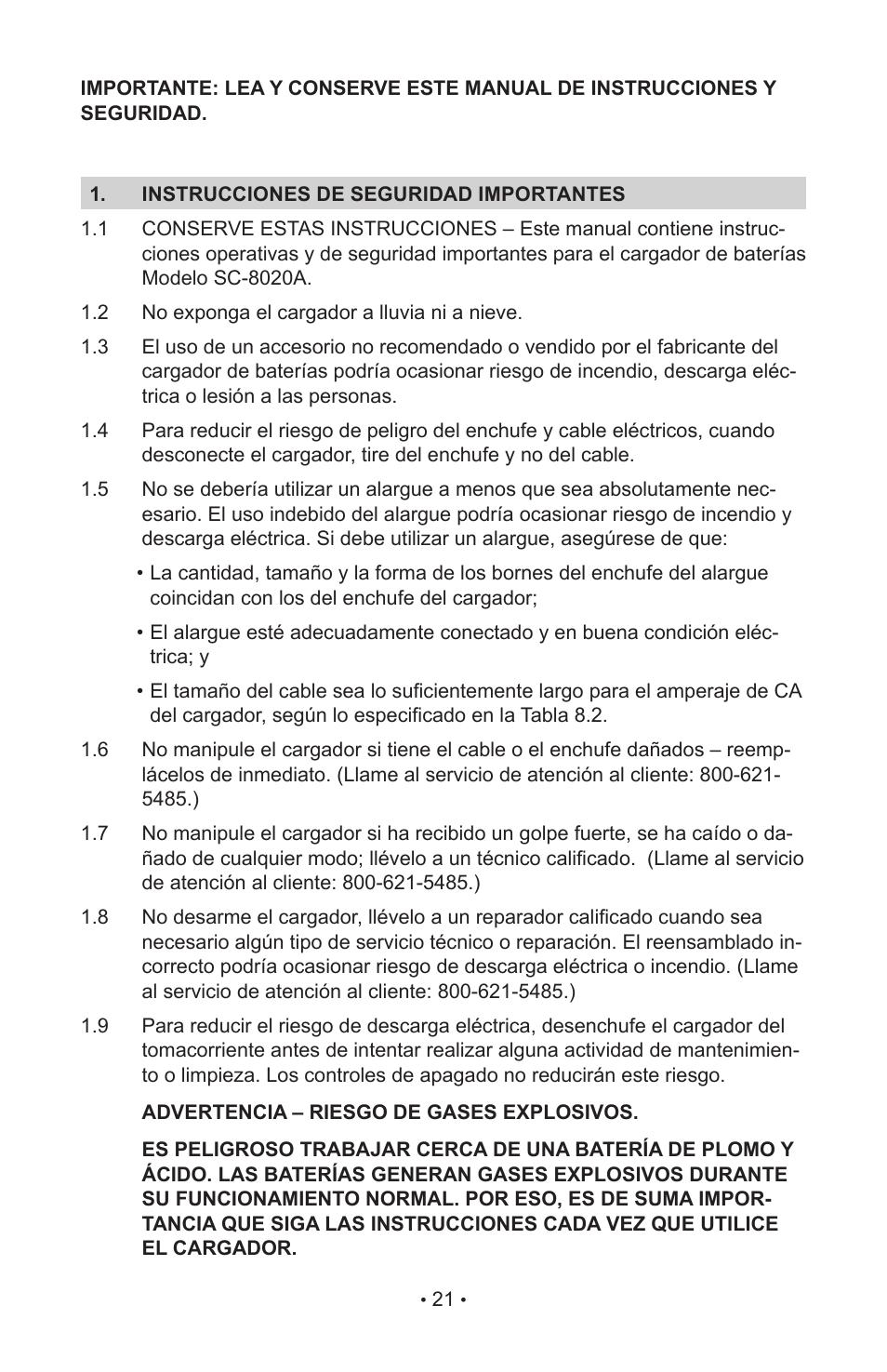 Schumacher SC-8020A User Manual | Page 23 / 40