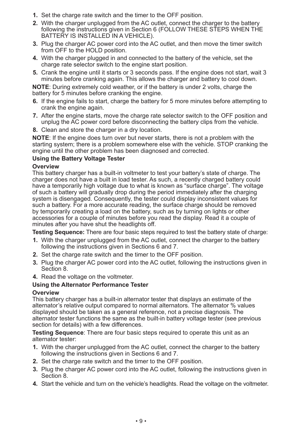 Schumacher Automatic PSW-70300A User Manual | Page 9 / 47