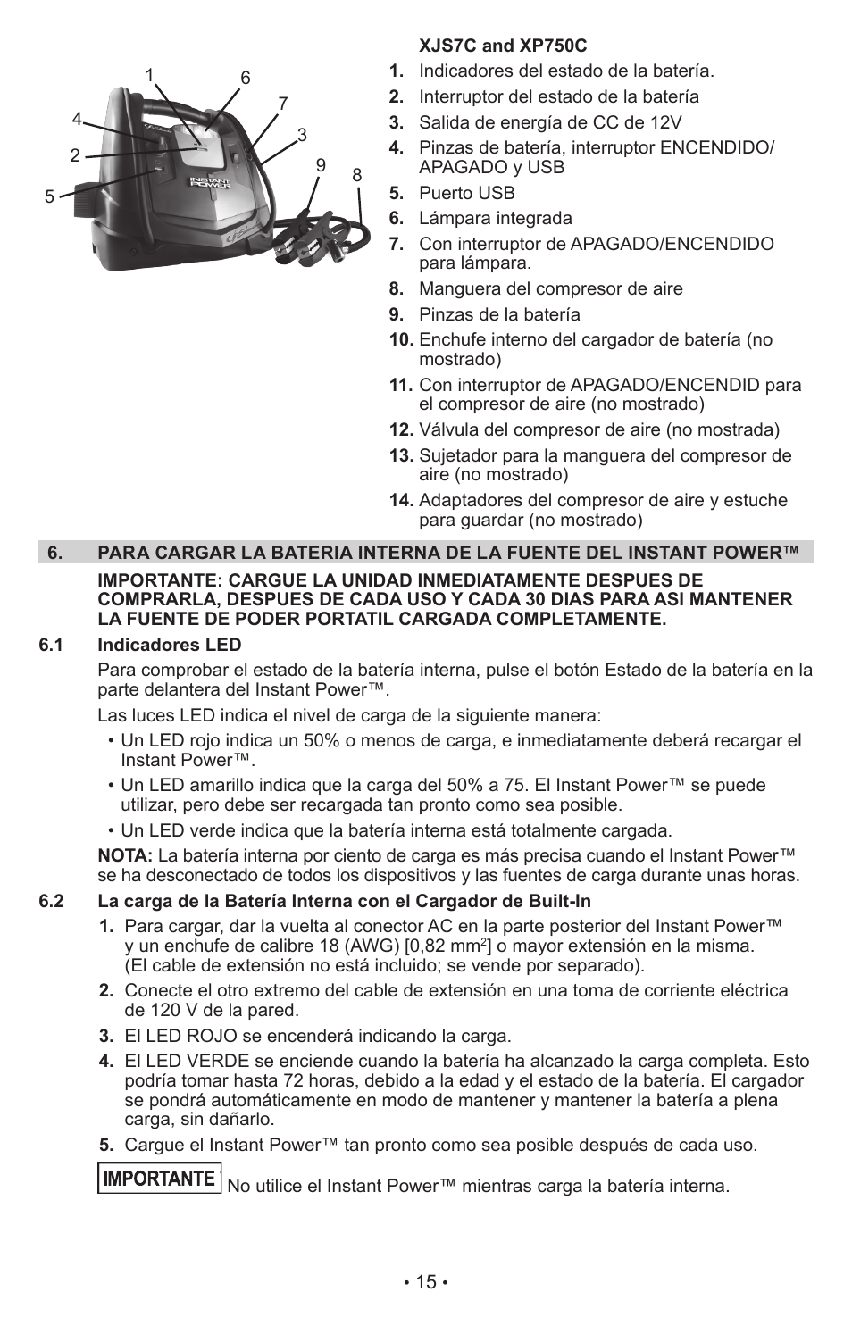 Schumacher Instant Power Jump Starter and DC Power Source XJS4 User Manual | Page 16 / 22