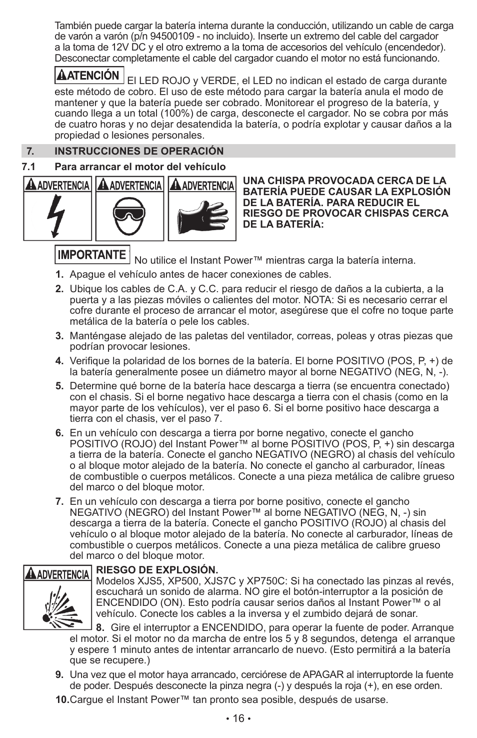 Schumacher Instant Power Jump Starter and DC Power Source XJS4 User Manual | Page 17 / 22
