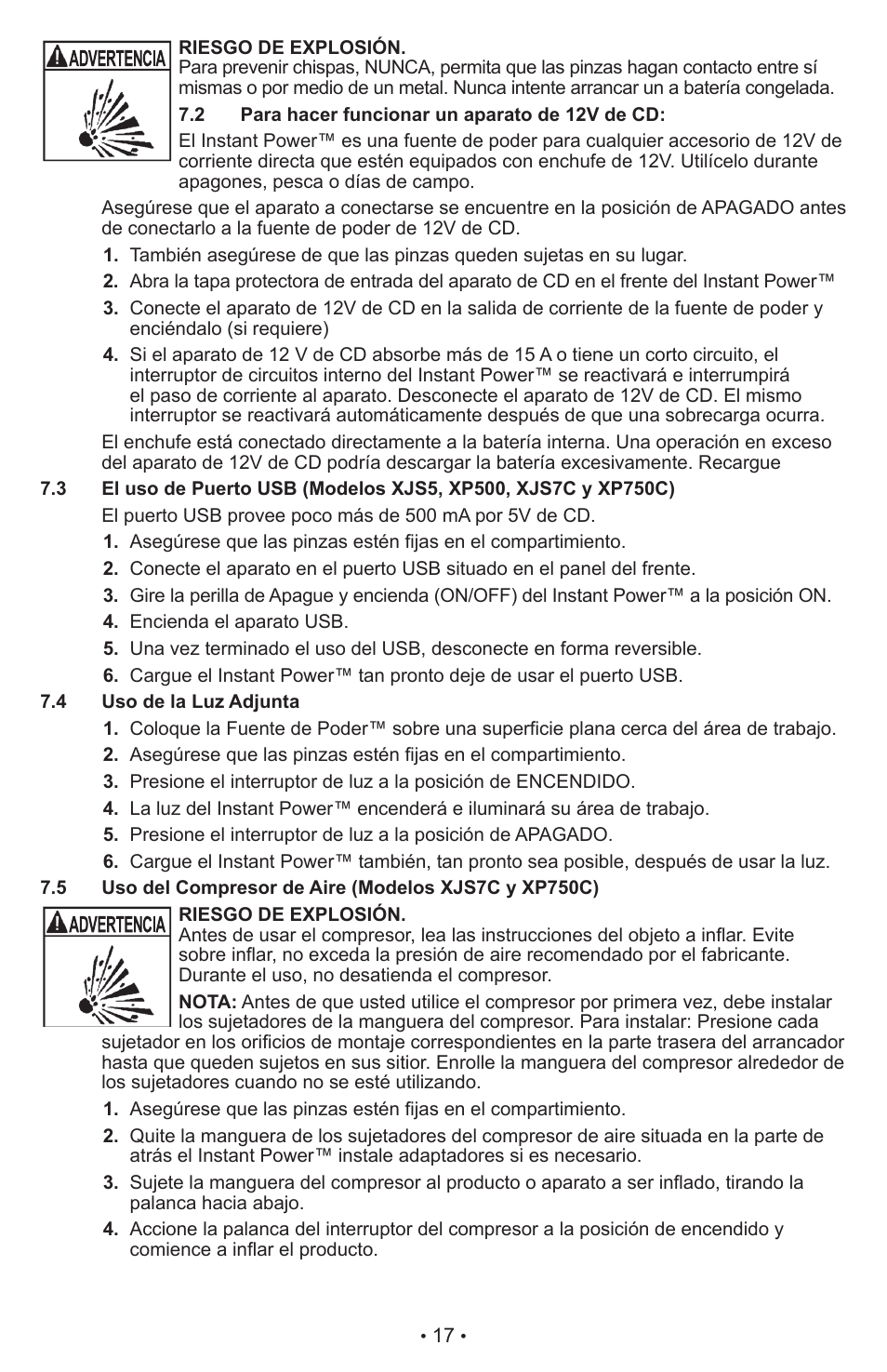 Schumacher Instant Power Jump Starter and DC Power Source XJS4 User Manual | Page 18 / 22