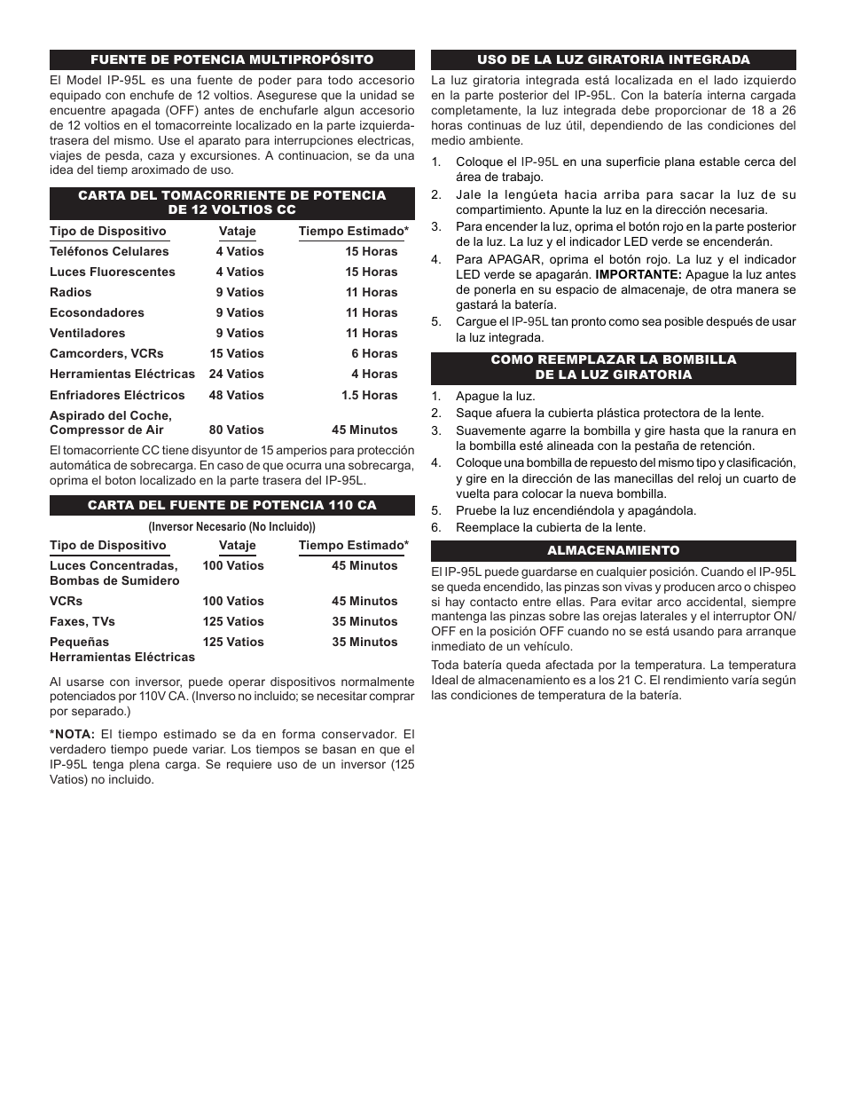 Schumacher IP-95L User Manual | Page 7 / 8