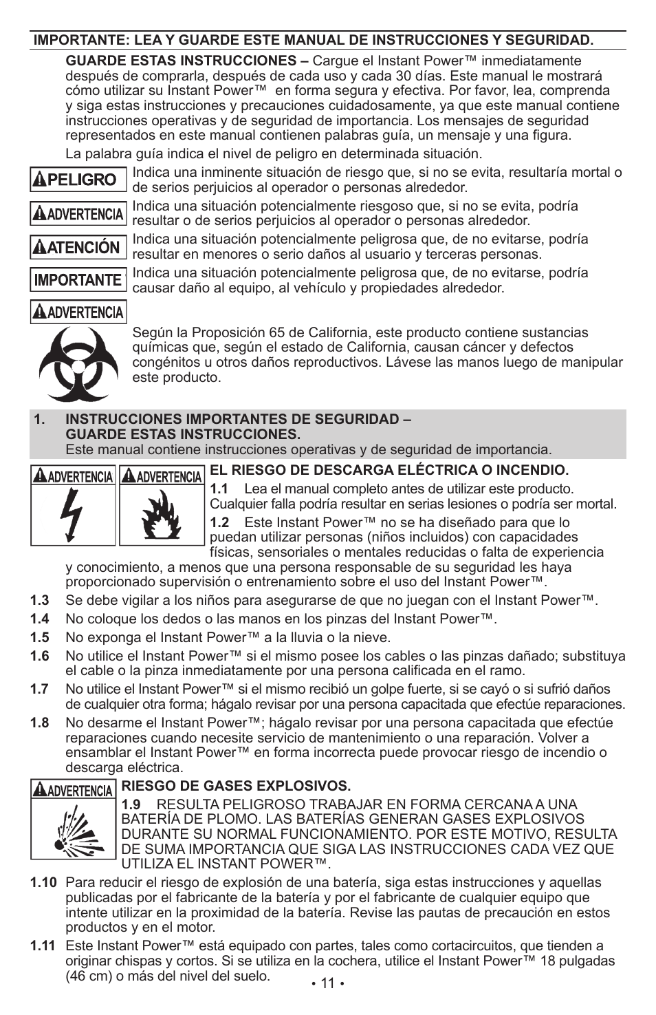 Schumacher Jump Starter and DC Power Source IP-75 User Manual | Page 11 / 24