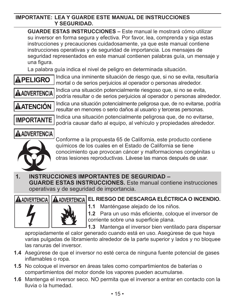 Schumacher Power Inverter PID-760 User Manual | Page 15 / 36