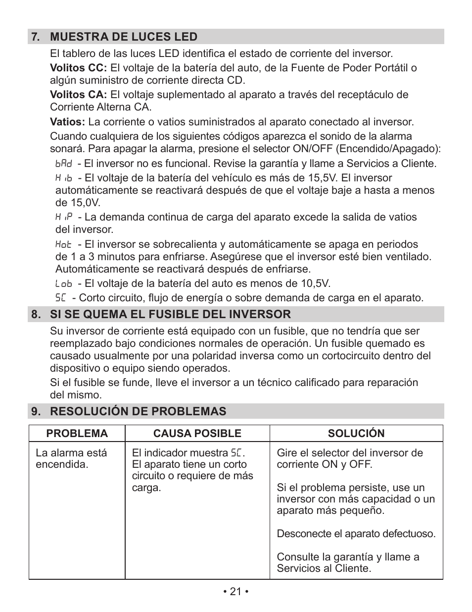 Schumacher Power Inverter PID-760 User Manual | Page 21 / 36