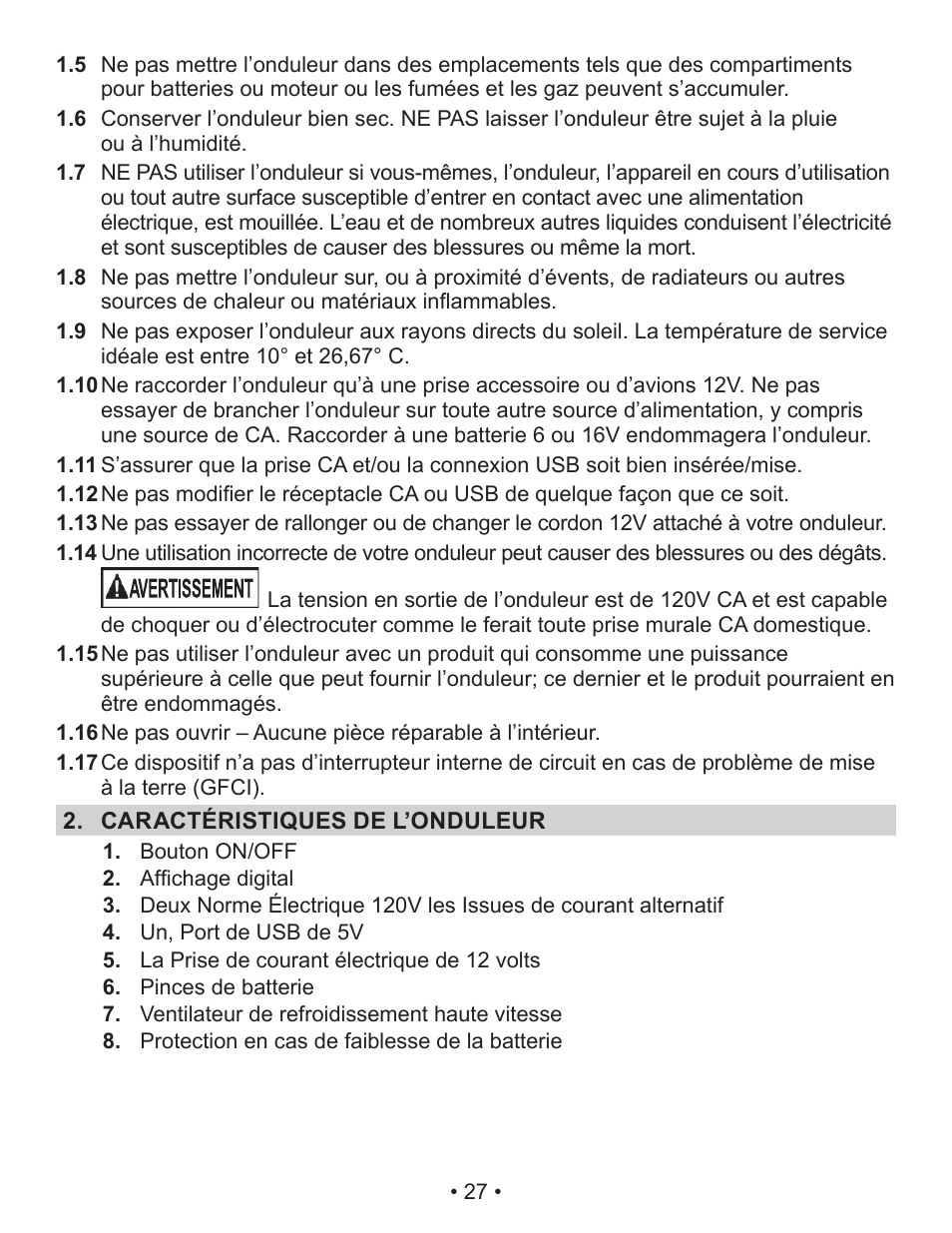 Schumacher Power Inverter PID-760 User Manual | Page 27 / 36