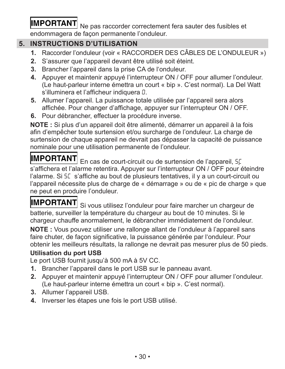 Schumacher Power Inverter PID-760 User Manual | Page 30 / 36