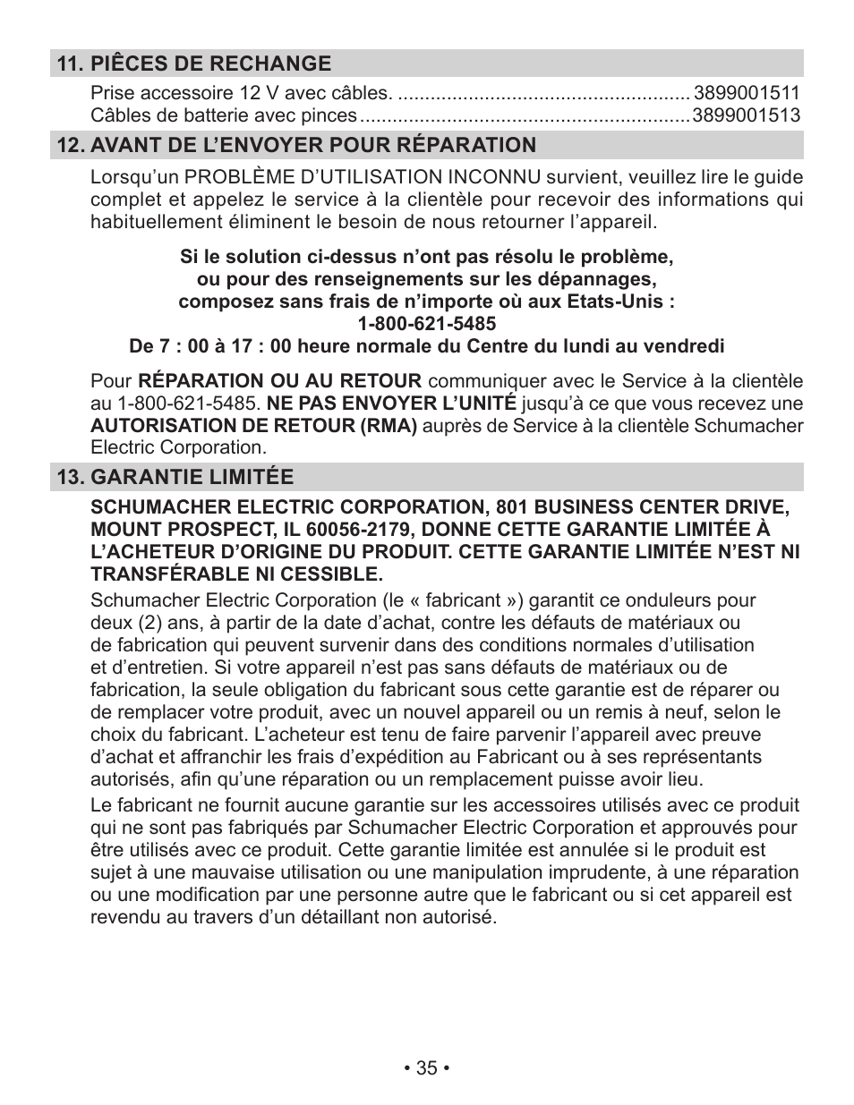 Schumacher Power Inverter PID-760 User Manual | Page 35 / 36