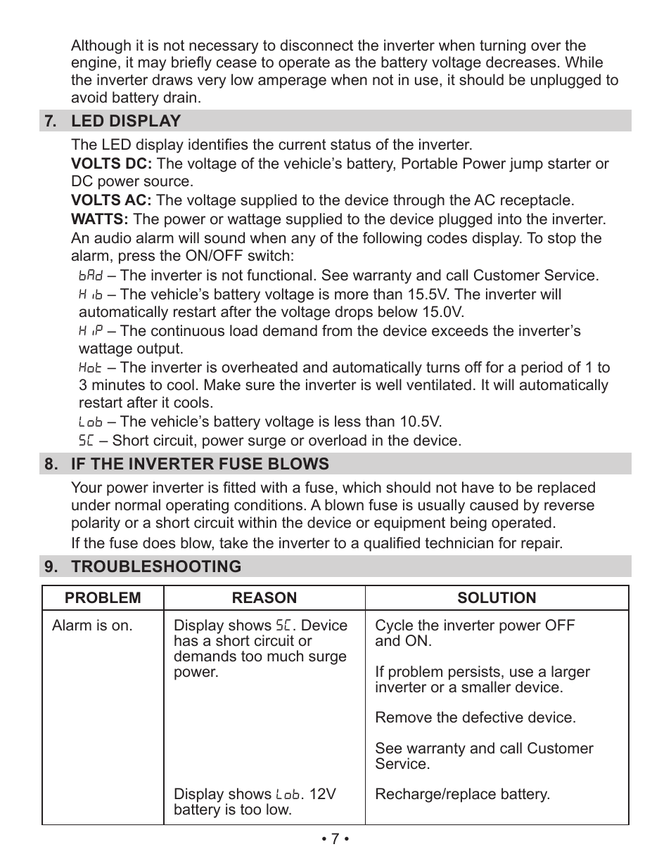 Schumacher Power Inverter PID-760 User Manual | Page 7 / 36