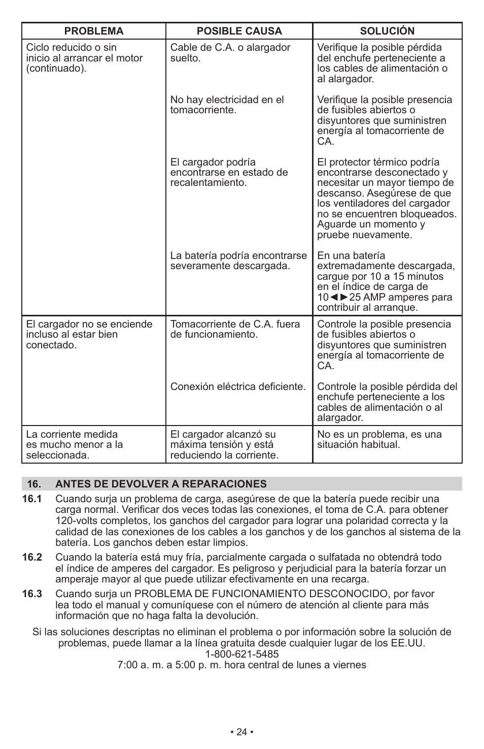 Schumacher Automatic SC-8010A User Manual | Page 25 / 26