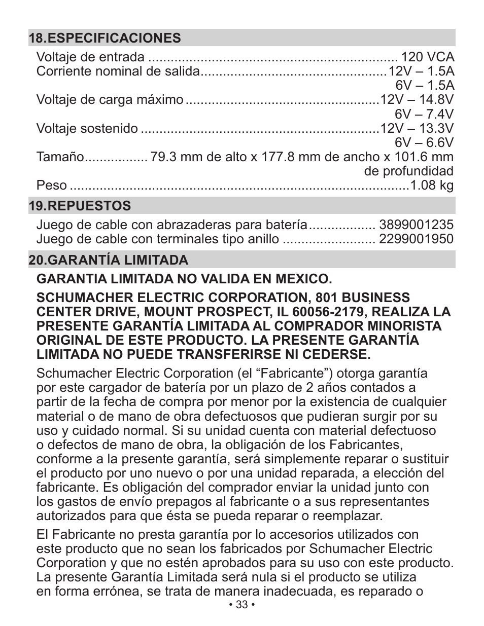 Schumacher Automatic XM1-5 User Manual | Page 34 / 35