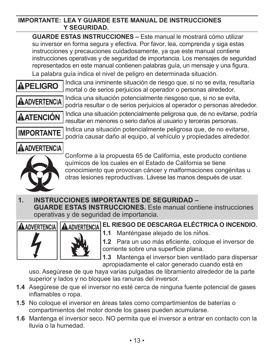 Schumacher Power Inverter PI-140 User Manual | Page 13 / 27