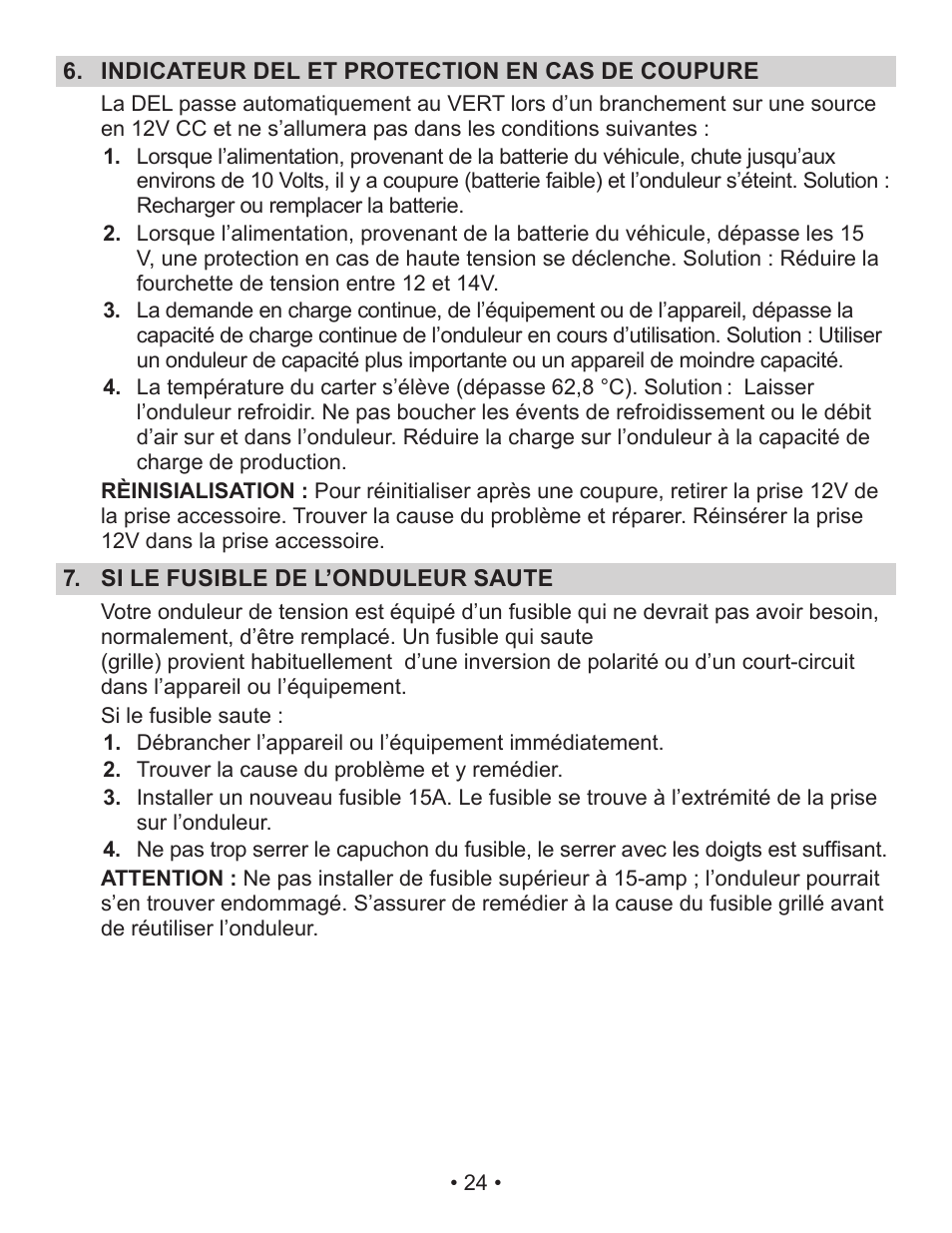 Schumacher Power Inverter PI-140 User Manual | Page 24 / 27