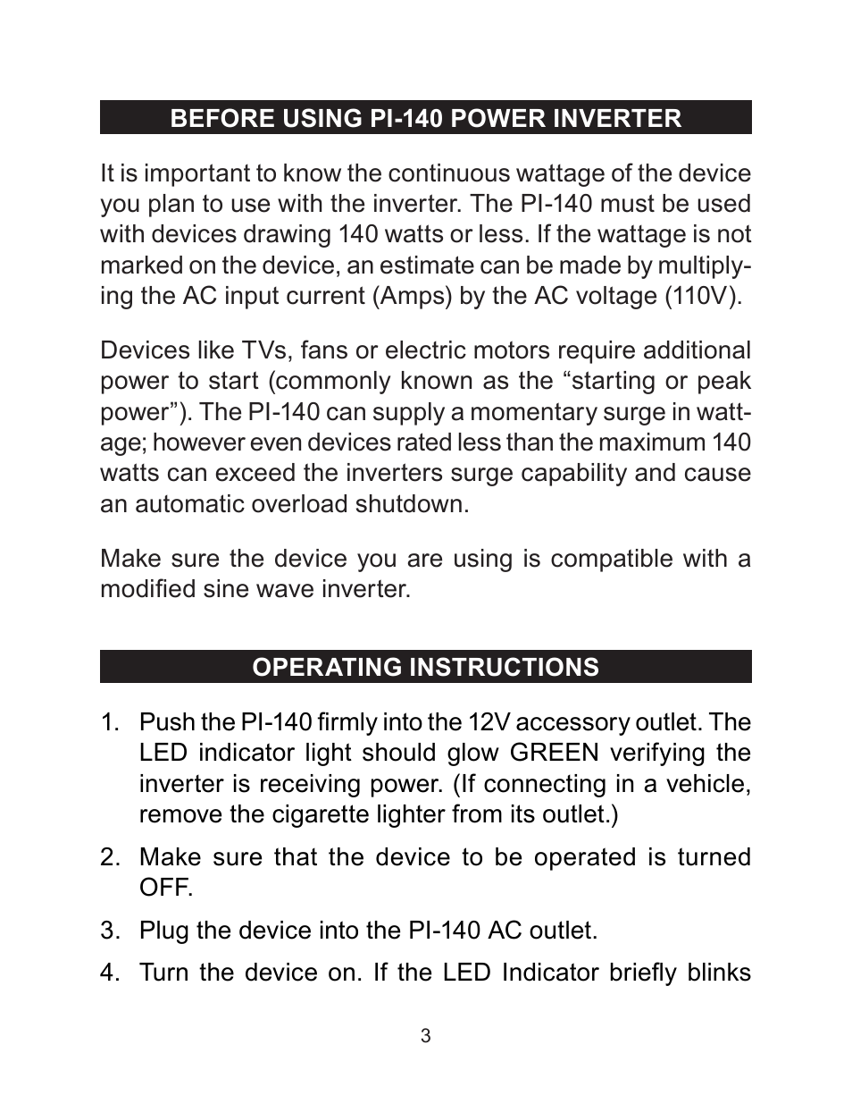 Schumacher PI-140 User Manual | Page 3 / 8