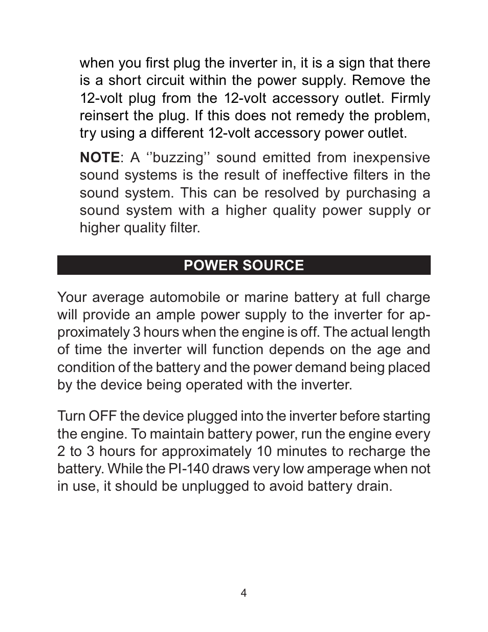 Schumacher PI-140 User Manual | Page 4 / 8