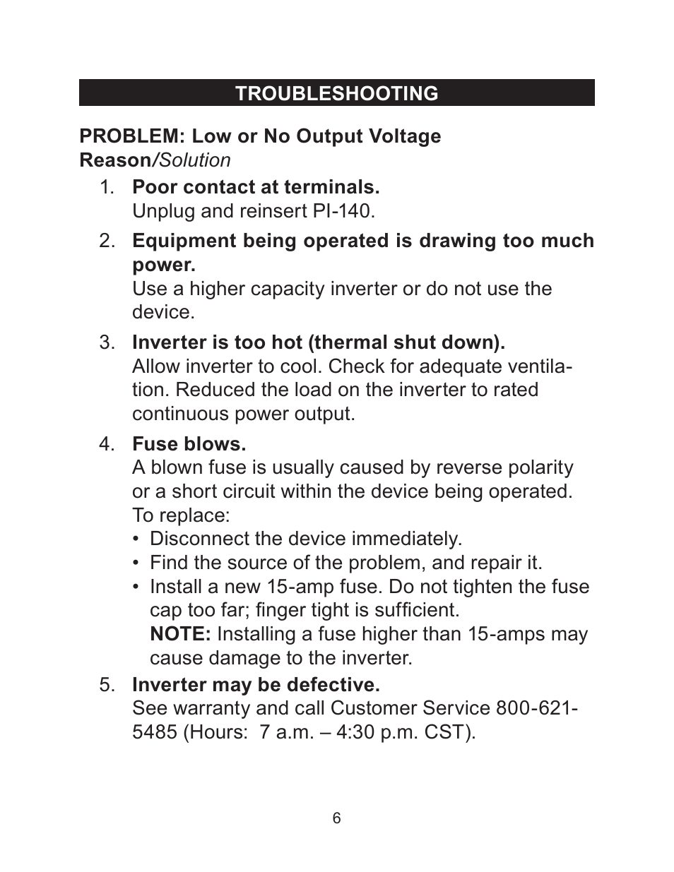 Schumacher PI-140 User Manual | Page 6 / 8