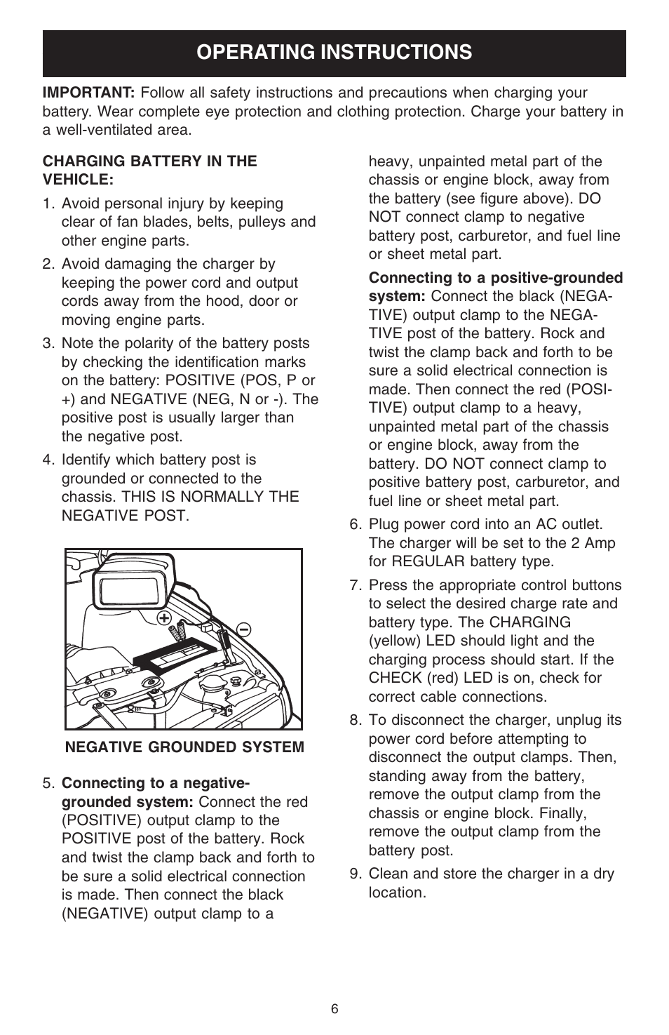 Operating instructions | Schumacher 1000AP User Manual | Page 6 / 12
