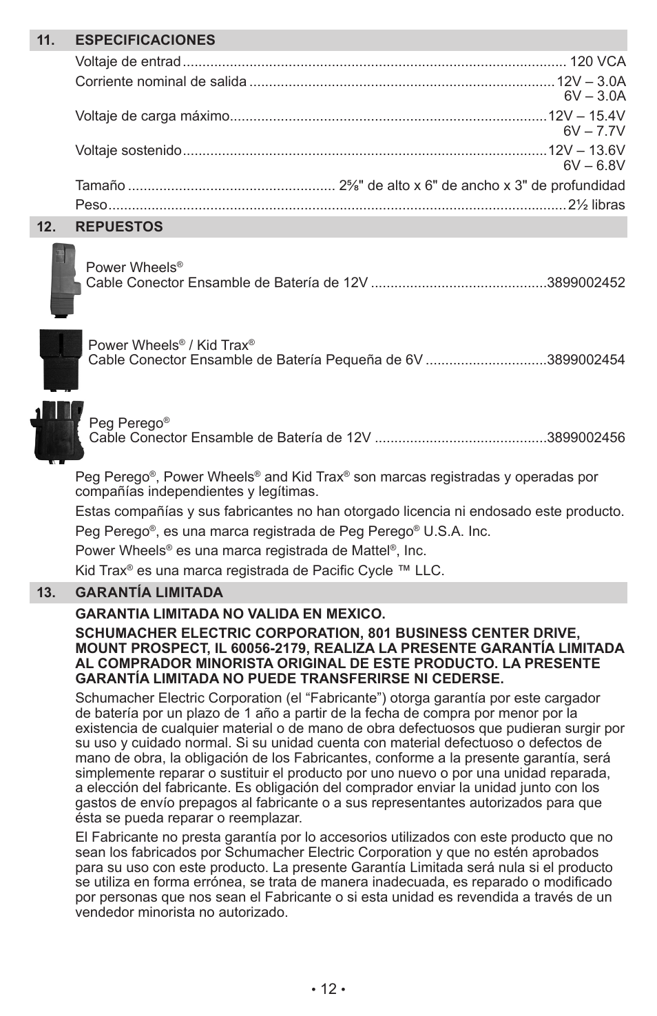 Schumacher Automatic CR1 User Manual | Page 13 / 14
