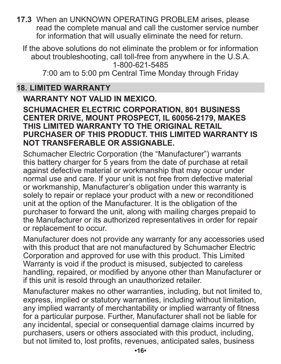 Schumacher Automatic SP1 User Manual | Page 17 / 43