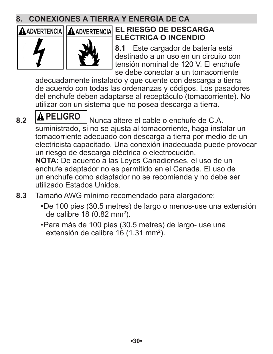 Peligro | Schumacher Automatic SP1 User Manual | Page 31 / 43