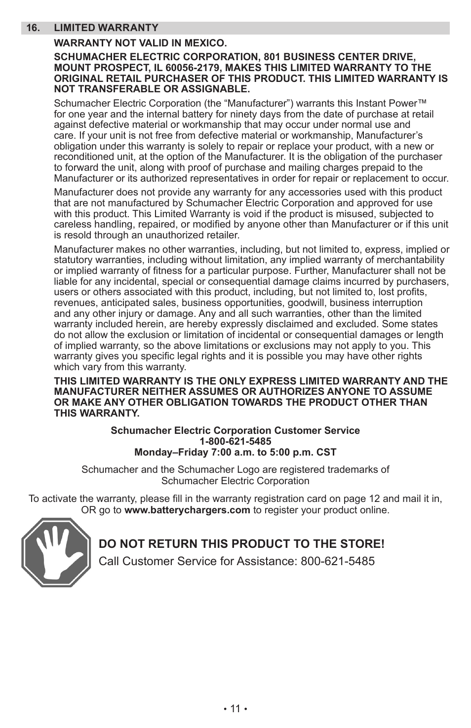 Schumacher XP2260 User Manual | Page 12 / 25