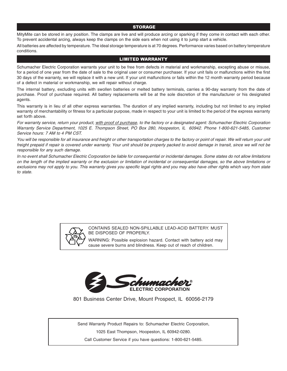 Schumacher PS-120A User Manual | Page 2 / 2