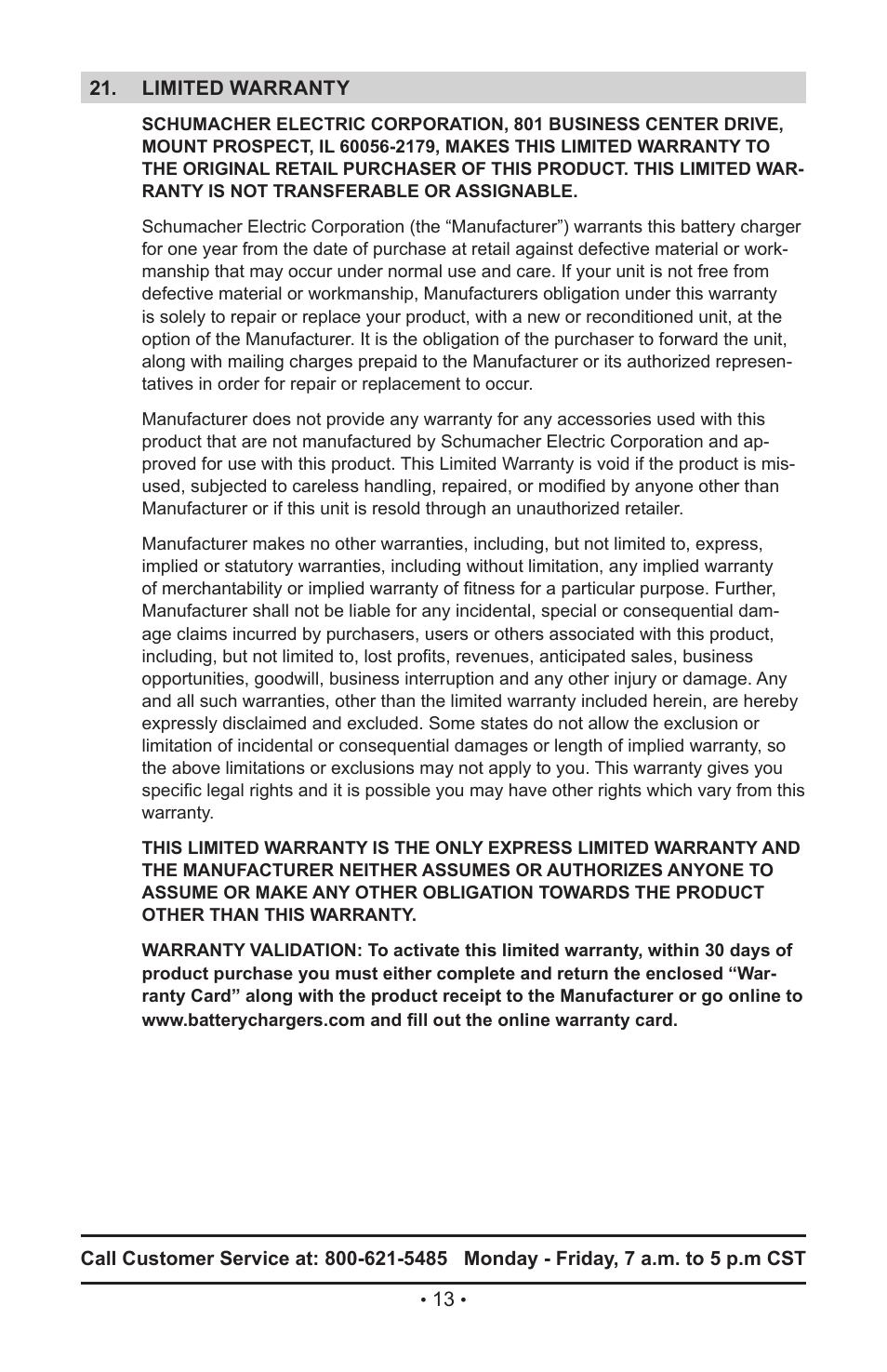 Schumacher MSC-2405 User Manual | Page 15 / 16