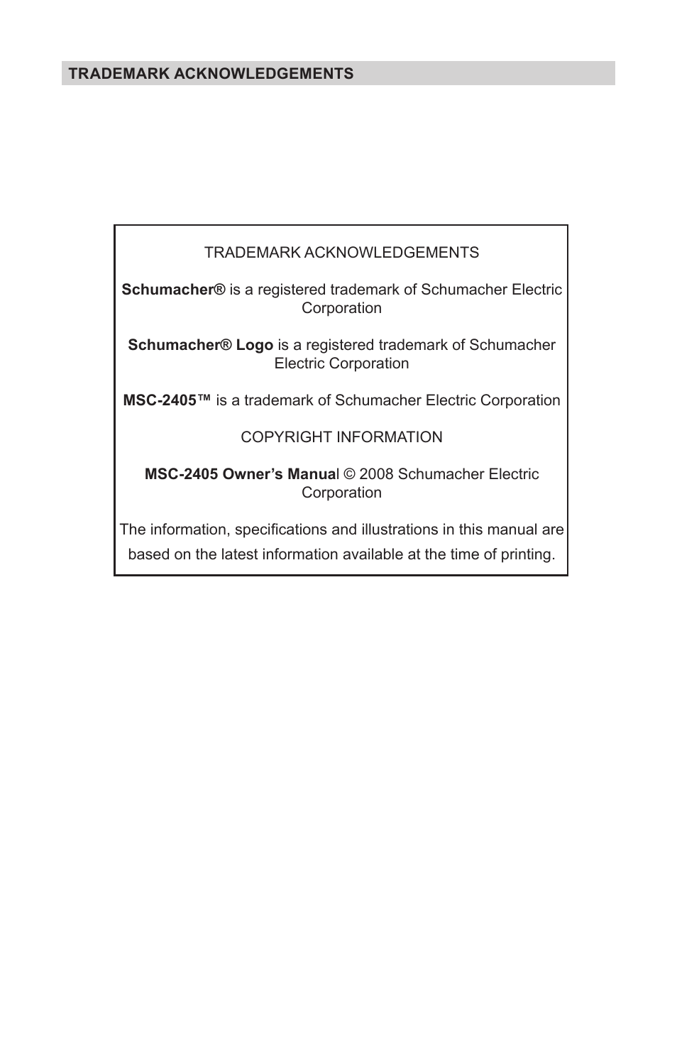 Schumacher MSC-2405 User Manual | Page 2 / 16