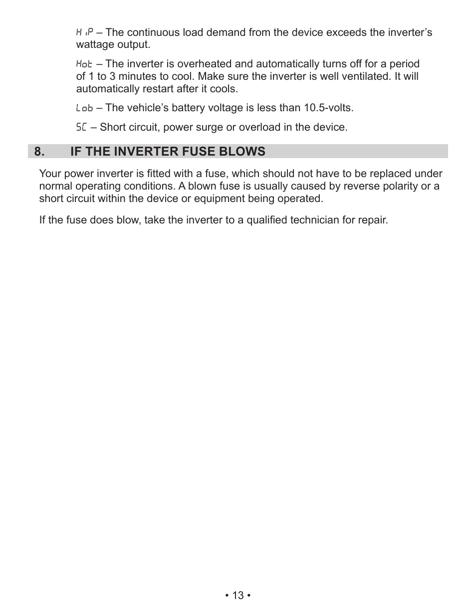 Schumacher Power Inverter PID-410 User Manual | Page 13 / 42