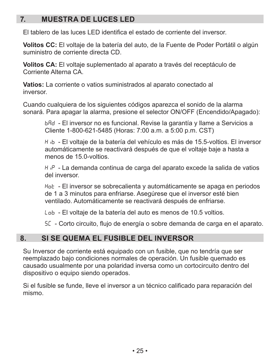 Schumacher Power Inverter PID-410 User Manual | Page 25 / 42
