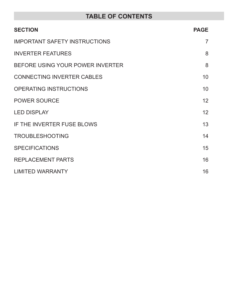 Schumacher Power Inverter PID-410 User Manual | Page 3 / 42