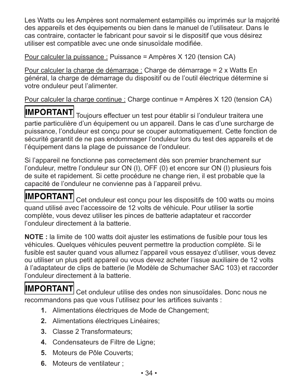 Schumacher Power Inverter PID-410 User Manual | Page 34 / 42