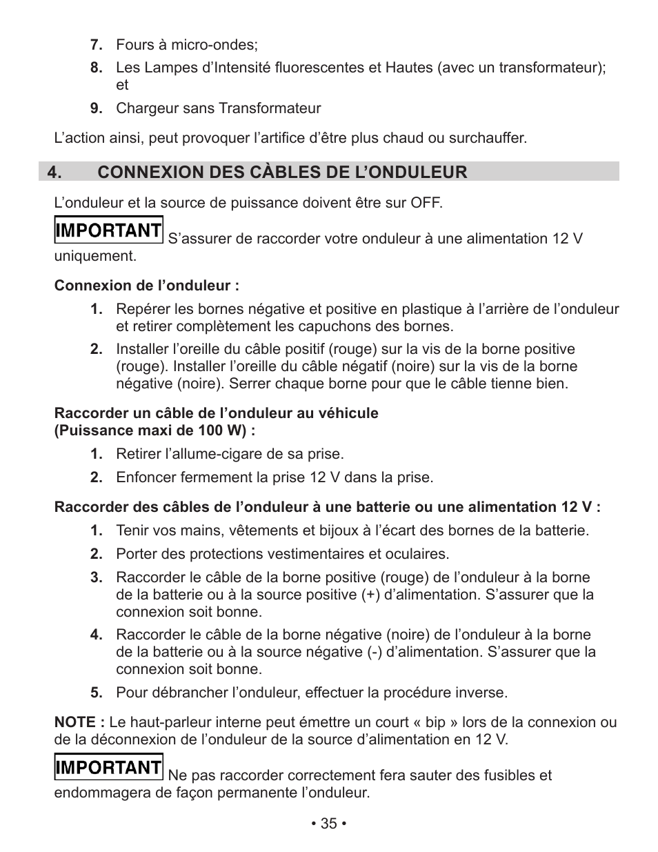 Schumacher Power Inverter PID-410 User Manual | Page 35 / 42