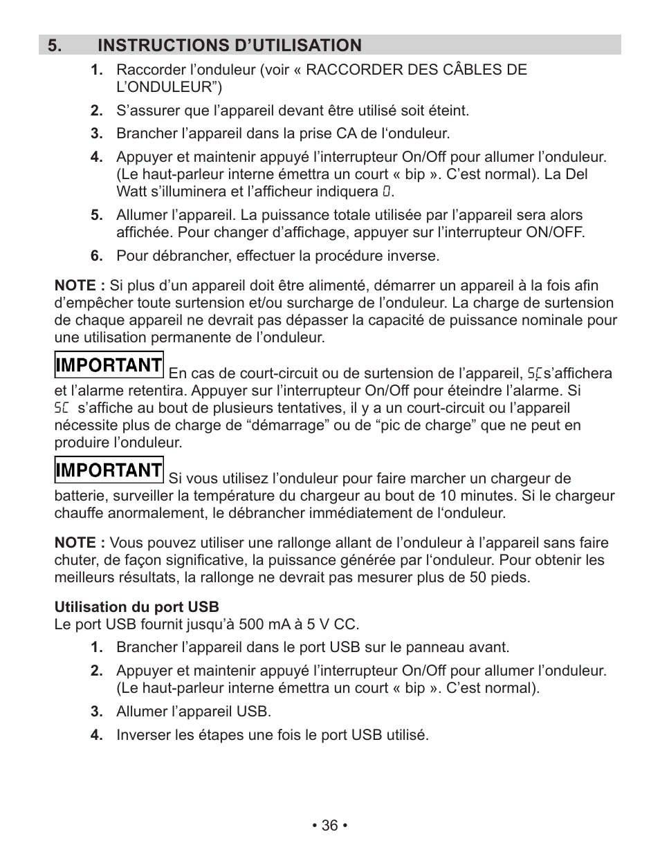Schumacher Power Inverter PID-410 User Manual | Page 36 / 42