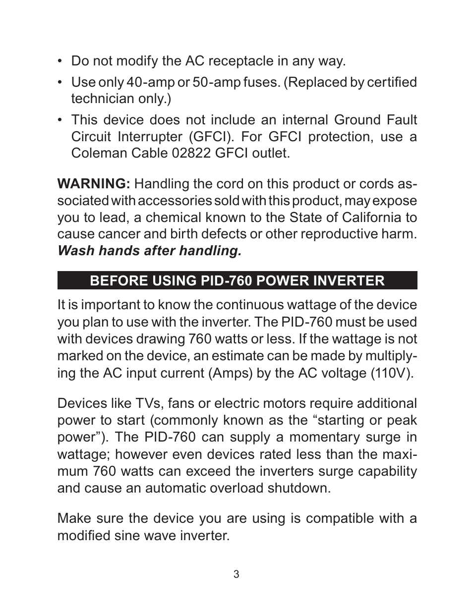 Schumacher PID-760 User Manual | Page 3 / 35