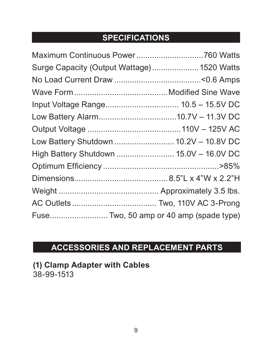 Schumacher PID-760 User Manual | Page 9 / 35