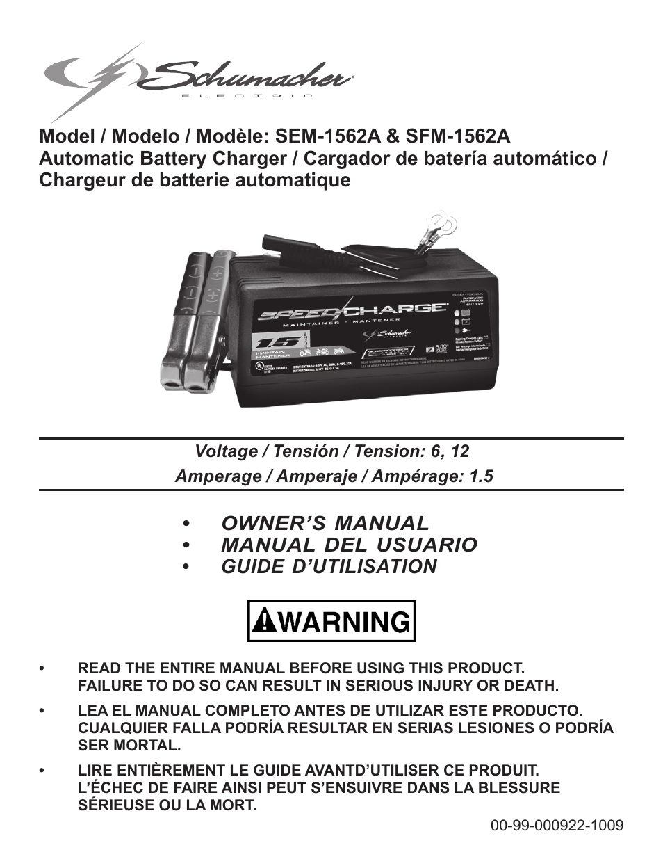 Schumacher SEM-1562A User Manual | 52 pages