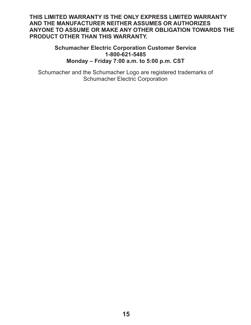 Schumacher SEM-1562A User Manual | Page 20 / 52
