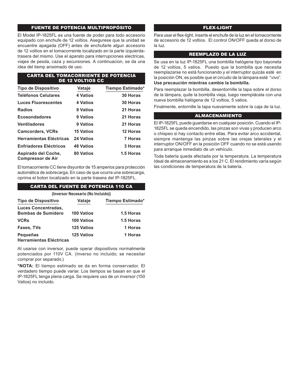 Schumacher IP-1825FL User Manual | Page 7 / 8