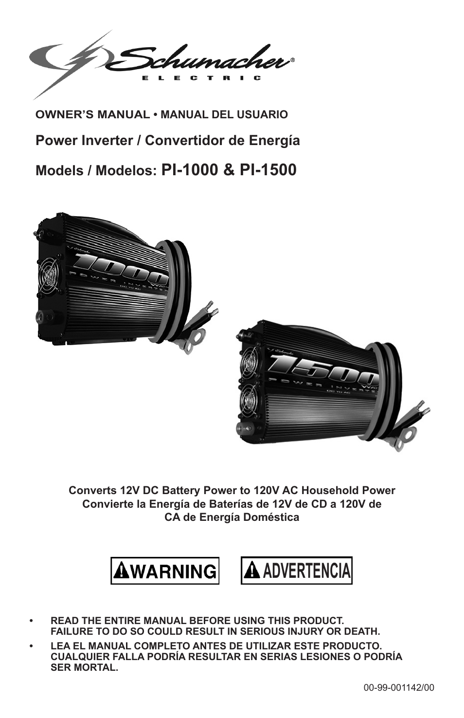 Schumacher Power Inverter PI-1000 User Manual | 28 pages