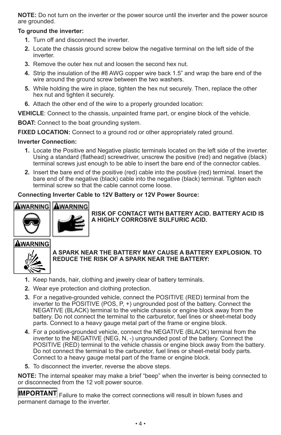 Schumacher Power Inverter PI-1000 User Manual | Page 7 / 28